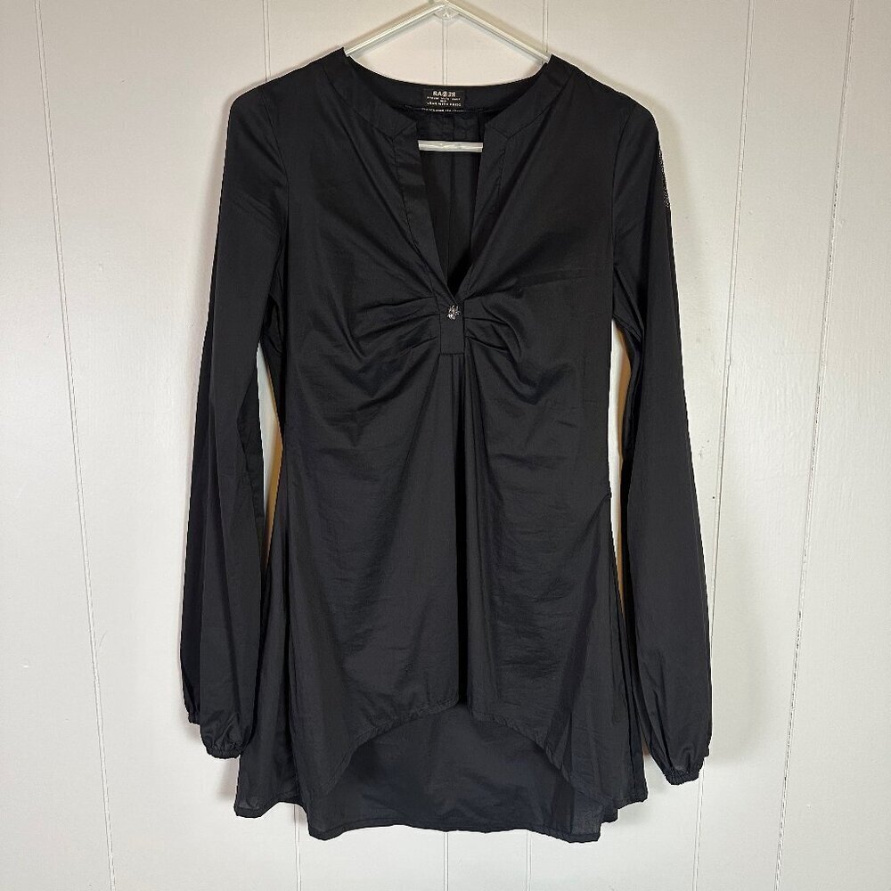 RAER RA-RE Italy Tunic Button Down Top with Spider Charm Embellishment Sz Large